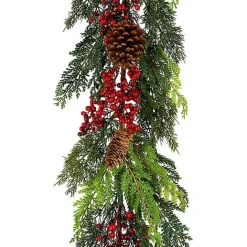 Outlet Kirklands Home Christmas Joy Garland with Red Berries, 5 ft.