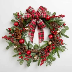 Hot Kirklands Home Christmas Ornament Tartan Bow Wreath