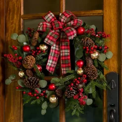 Hot Kirklands Home Christmas Ornament Tartan Bow Wreath