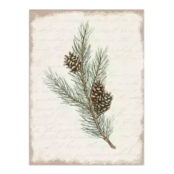 Best Kirklands Home Christmas Pine and Cone Canvas Art Print