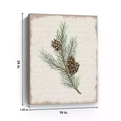 Best Kirklands Home Christmas Pine and Cone Canvas Art Print