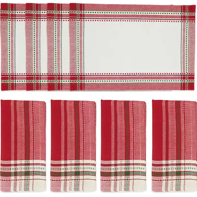Discount Kirklands Home Christmas Plaid 8-pc. Placemat & Napkin Set