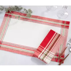 Discount Kirklands Home Christmas Plaid 8-pc. Placemat & Napkin Set