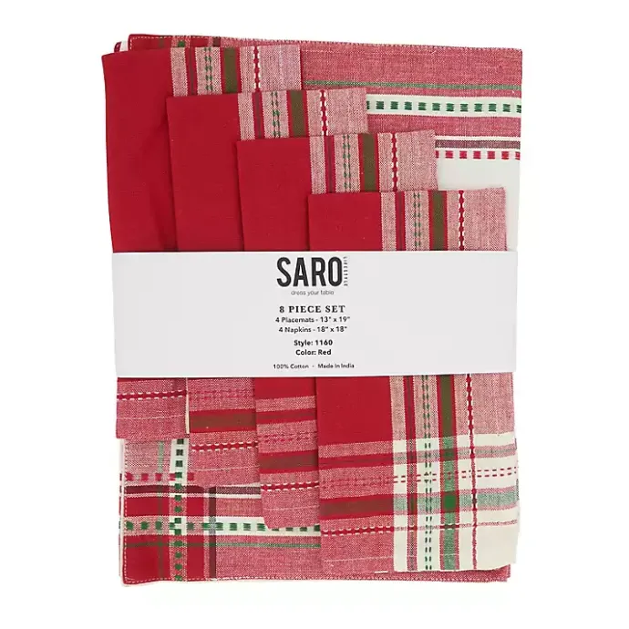 Discount Kirklands Home Christmas Plaid 8-pc. Placemat & Napkin Set