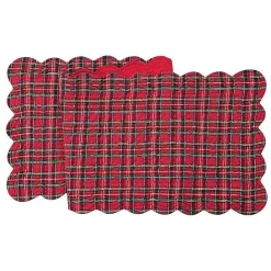Sale Kirklands Home Christmas Plaid Scalloped Table Runner Red