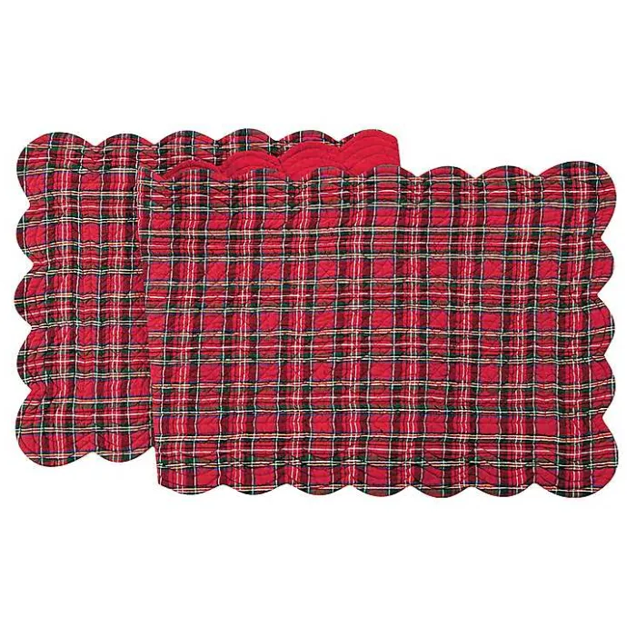 Sale Kirklands Home Christmas Plaid Scalloped Table Runner Red
