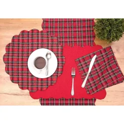 Sale Kirklands Home Christmas Plaid Scalloped Table Runner Red