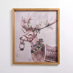 Best Kirklands Home Christmas Reindeer with Greenery Wall Plaque