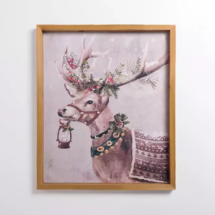 Best Kirklands Home Christmas Reindeer with Greenery Wall Plaque