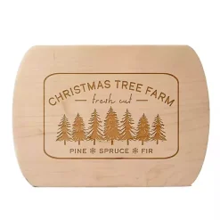 Sale Kirklands Home Christmas Tree Farm Oval Maple Serving Board Tan
