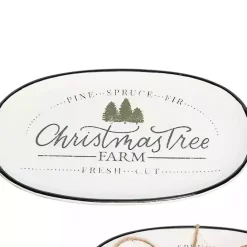 New Kirklands Home Christmas Tree Farm Serving Platter with Spreader