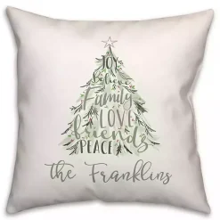 Clearance Kirklands Home Christmas Word Personalized Indoor Outdoor Pillow White