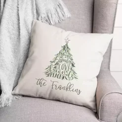 Clearance Kirklands Home Christmas Word Personalized Indoor Outdoor Pillow White