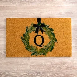 Best Kirklands Home Christmas Wreath Monogram Q Doormat