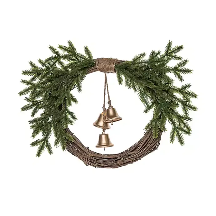 Clearance Kirklands Home Christmas Wreath with Gold Bells