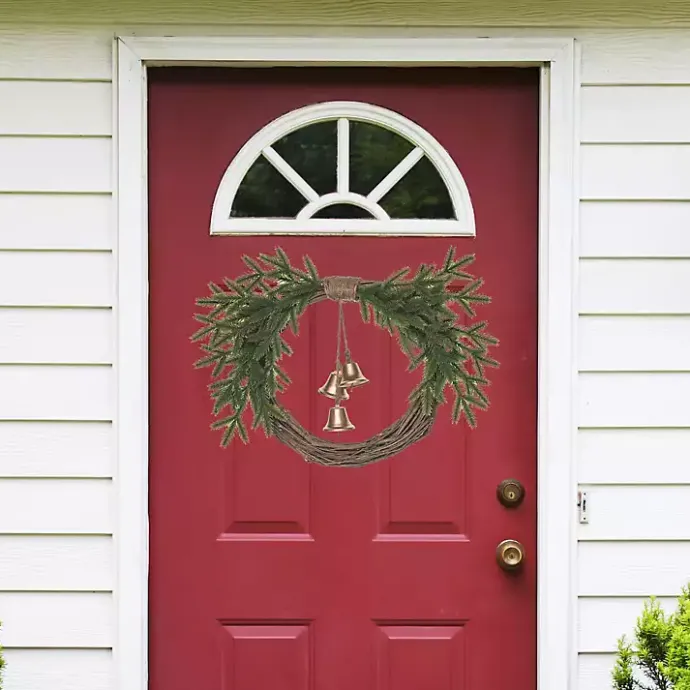 Clearance Kirklands Home Christmas Wreath with Gold Bells