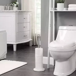 Discount Kirklands Home Chrome and White Marble Toilet Paper Holder