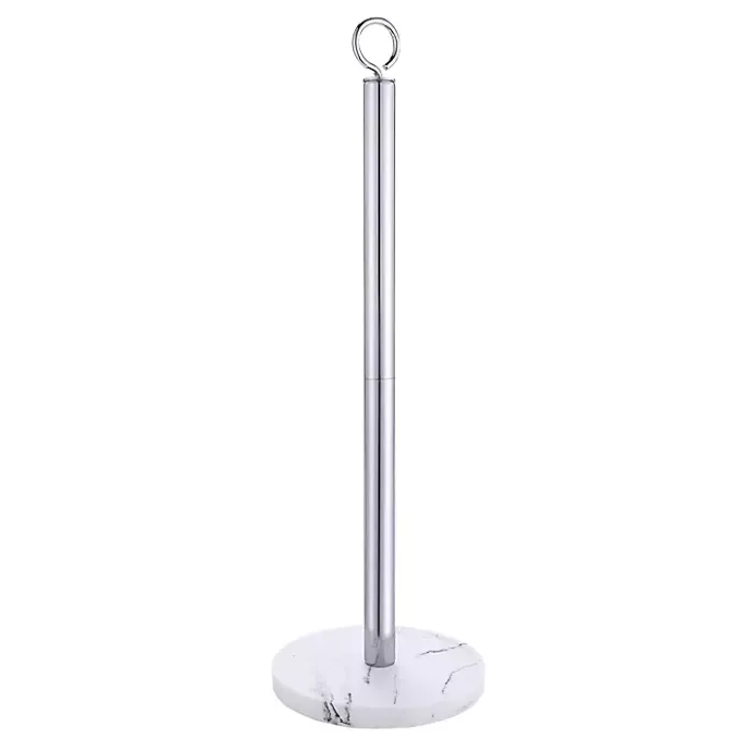 Discount Kirklands Home Chrome and White Marble Toilet Paper Holder