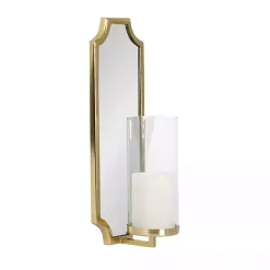 Outlet Kirklands Home Ciel Mirrored Pillar Candle Sconce Gold