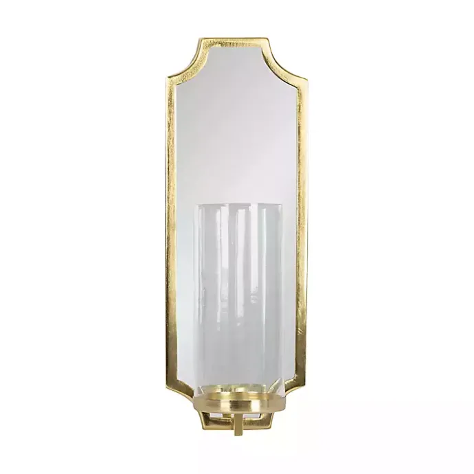 Outlet Kirklands Home Ciel Mirrored Pillar Candle Sconce Gold