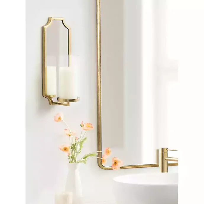 Outlet Kirklands Home Ciel Mirrored Pillar Candle Sconce Gold