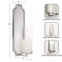 Discount Kirklands Home Ciel Mirrored Pillar Candle Sconce Silver