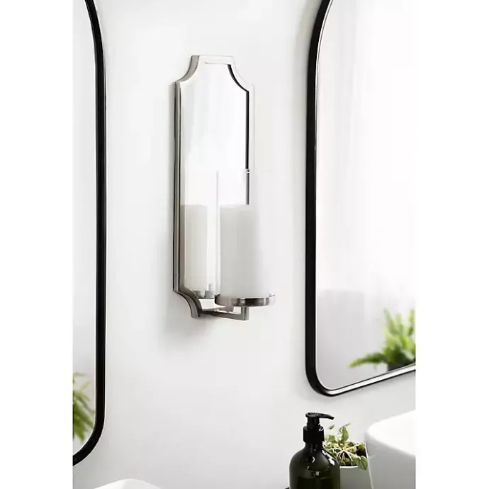 Discount Kirklands Home Ciel Mirrored Pillar Candle Sconce Silver