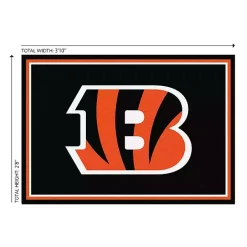 Best Kirklands Home Cincinnati Bengals Area Rug, 3x4 Black