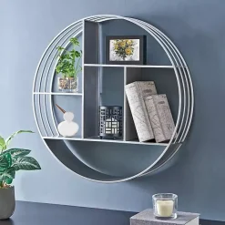 Sale Kirklands Home Circular Open Sides Floating Shelf Silver
