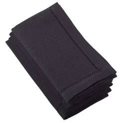 Sale Kirklands Home Classic Hemstitch Boarder Napkins, Set of 4 Black