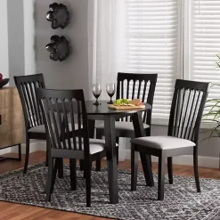 Sale Kirklands Home Classic Black Round Wood 5-pc. Dining Set Gray