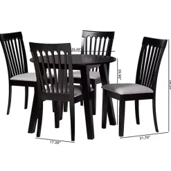 Sale Kirklands Home Classic Black Round Wood 5-pc. Dining Set Gray