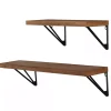 Outlet Kirklands Home Classic Brown Wood Wall Shelves, Set of 2