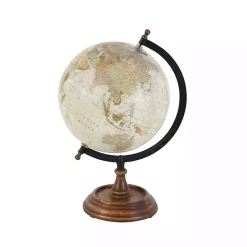 New Kirklands Home Classic Ivory Mango Wood Base Globe