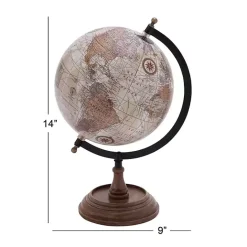 New Kirklands Home Classic Ivory Mango Wood Base Globe