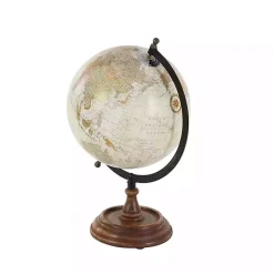 New Kirklands Home Classic Ivory Mango Wood Base Globe