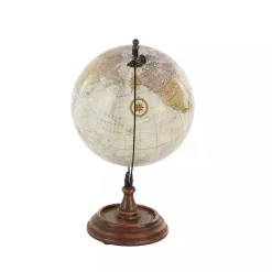 New Kirklands Home Classic Ivory Mango Wood Base Globe