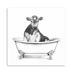 Clearance Kirklands Home Clawfoot Cow Canvas Art Print, 20x20 in.