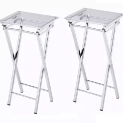 Kirklands Home Acrylic Folding TV Tray Tables, Set of 2 Clear
