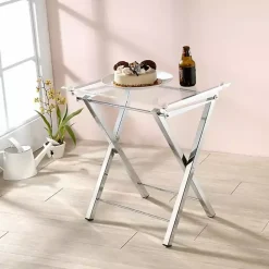 Kirklands Home Acrylic Folding TV Tray Tables, Set of 2 Clear