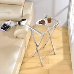 Kirklands Home Acrylic Folding TV Tray Tables, Set of 2 Clear