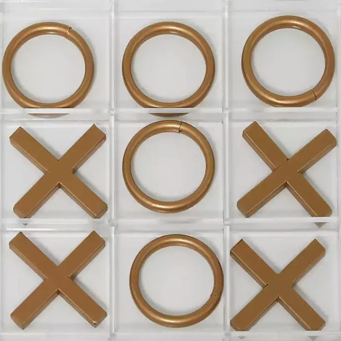Outlet Kirklands Home Clear and Tic Tac Toe Board Gold