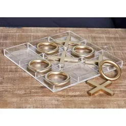 Outlet Kirklands Home Clear and Tic Tac Toe Board Gold
