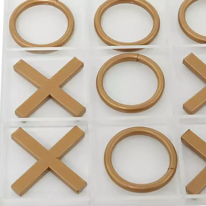 Outlet Kirklands Home Clear and Tic Tac Toe Board Gold