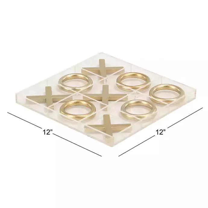 Outlet Kirklands Home Clear and Tic Tac Toe Board Gold