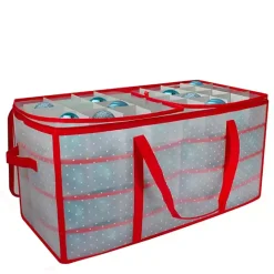 Hot Kirklands Home Clear and Red Zip 128-pc. Ornament Storage Box