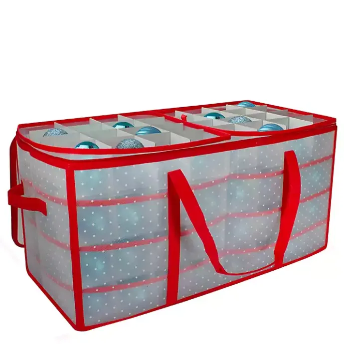 Hot Kirklands Home Clear and Red Zip 128-pc. Ornament Storage Box