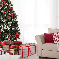 Hot Kirklands Home Clear and Red Zip 128-pc. Ornament Storage Box