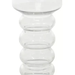 Outlet Kirklands Home Blown Glass Curved 3-pc. Candle Holder Set Clear