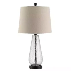 Clearance Kirklands Home Clear Crackle Glass Bronze Center Table Lamp Tan